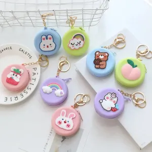 Adorable Animal Friends Silicone Coin Purse 🐾💖 - Cute Round Wallet for Kids & Adults! 🐻🎀