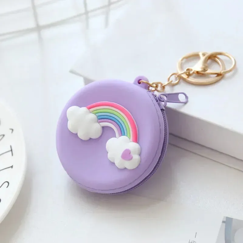 Adorable Animal Friends Silicone Coin Purse 🐾💖 - Cute Round Wallet for Kids & Adults! 🐻🎀