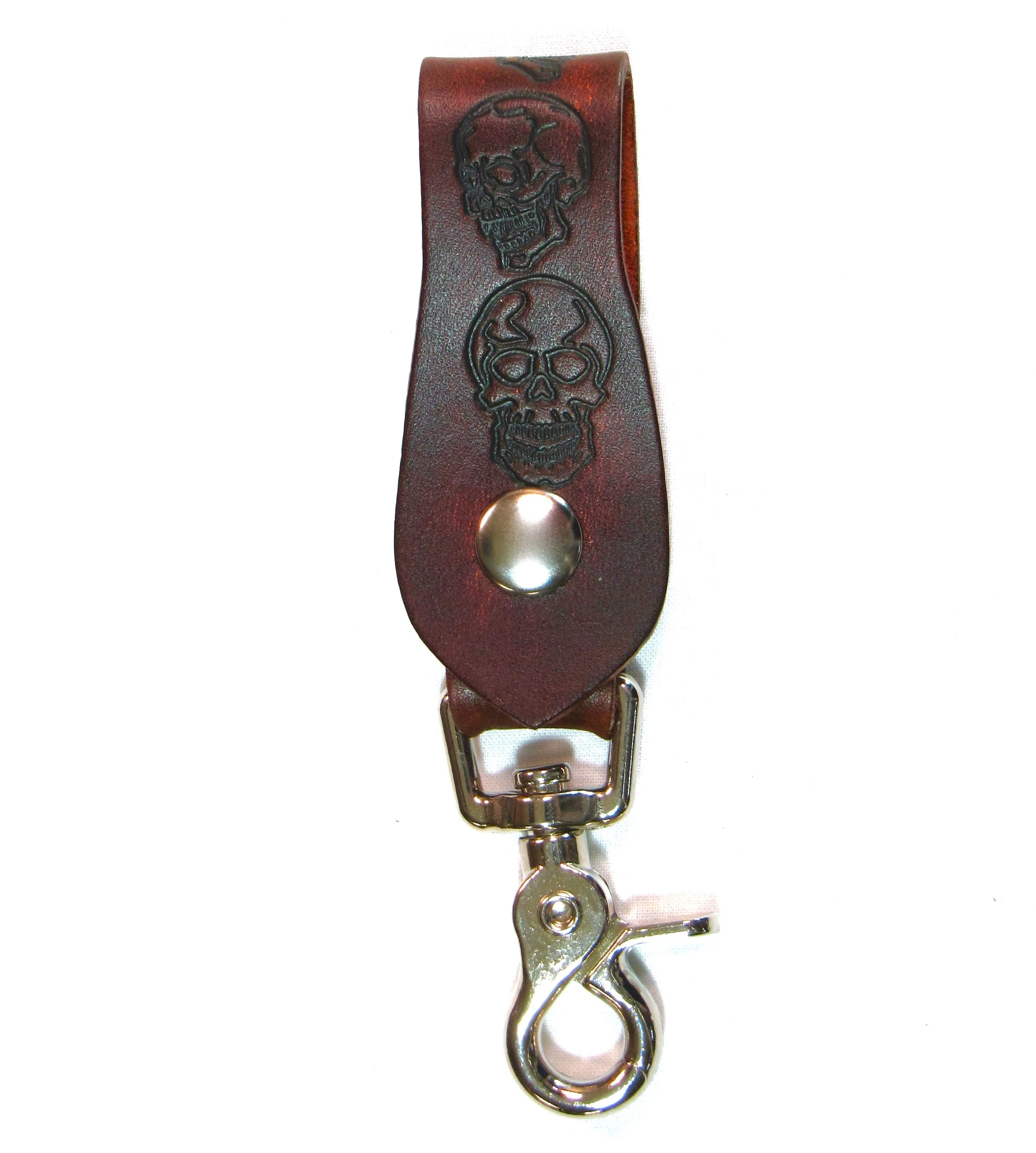 AK07-MS  Antique Finish Claw Hook Key Fob- Multi-Skulls