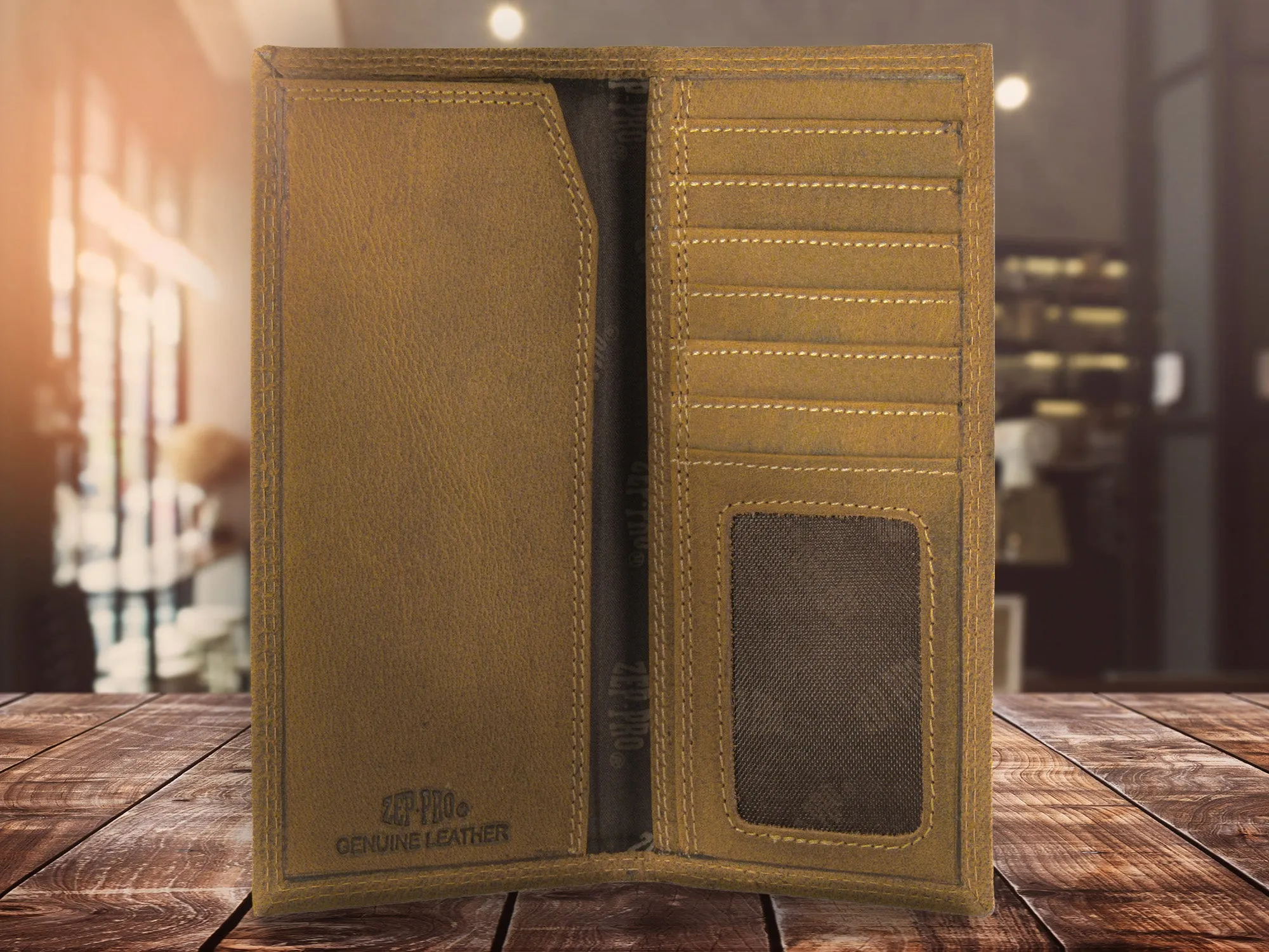 Alabama Crimson Tide Vintage Tan Leather Secretary Wallet