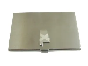 Alabama State Map Shape and Flag Design Business Card Holder