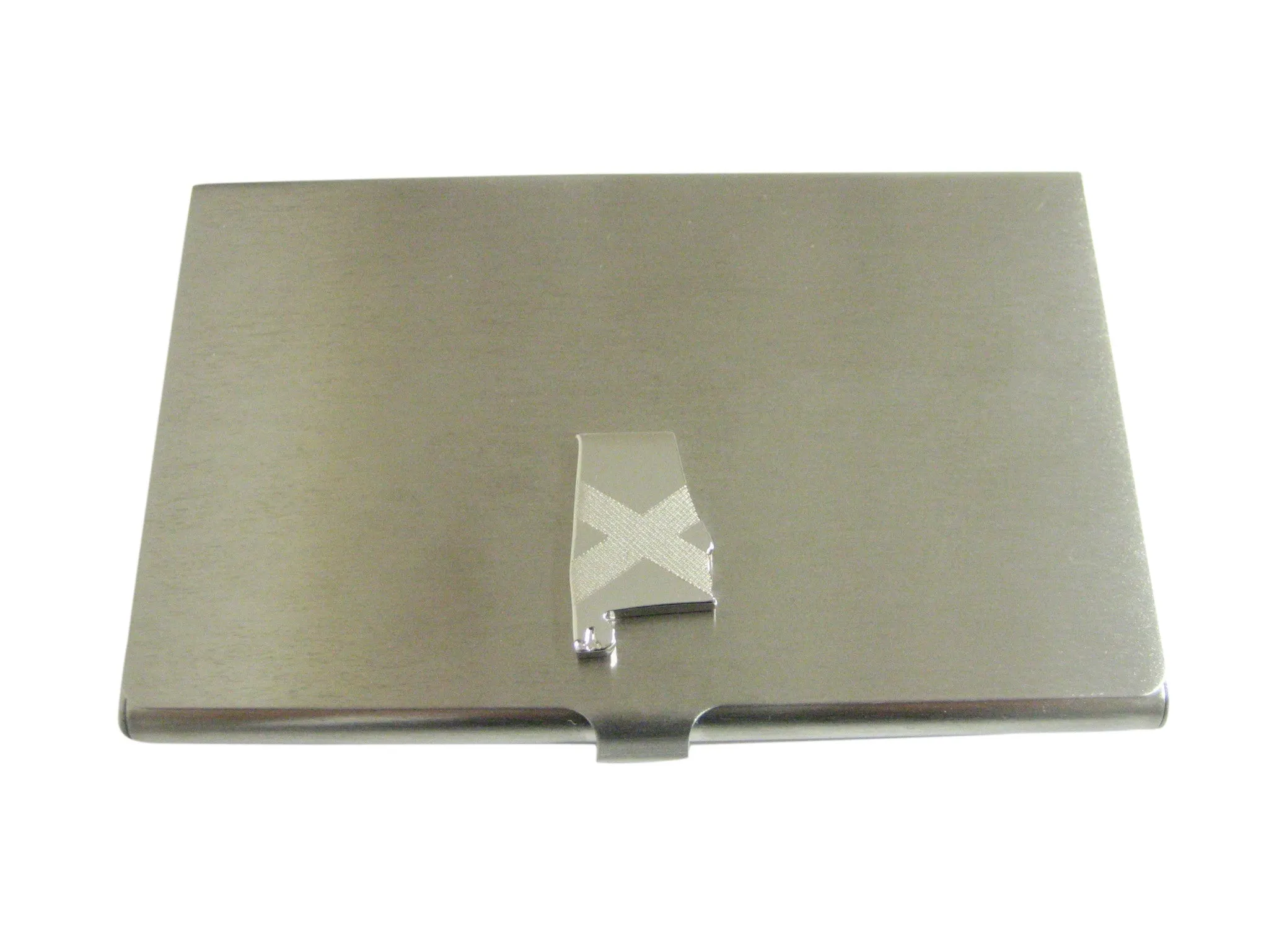 Alabama State Map Shape and Flag Design Business Card Holder