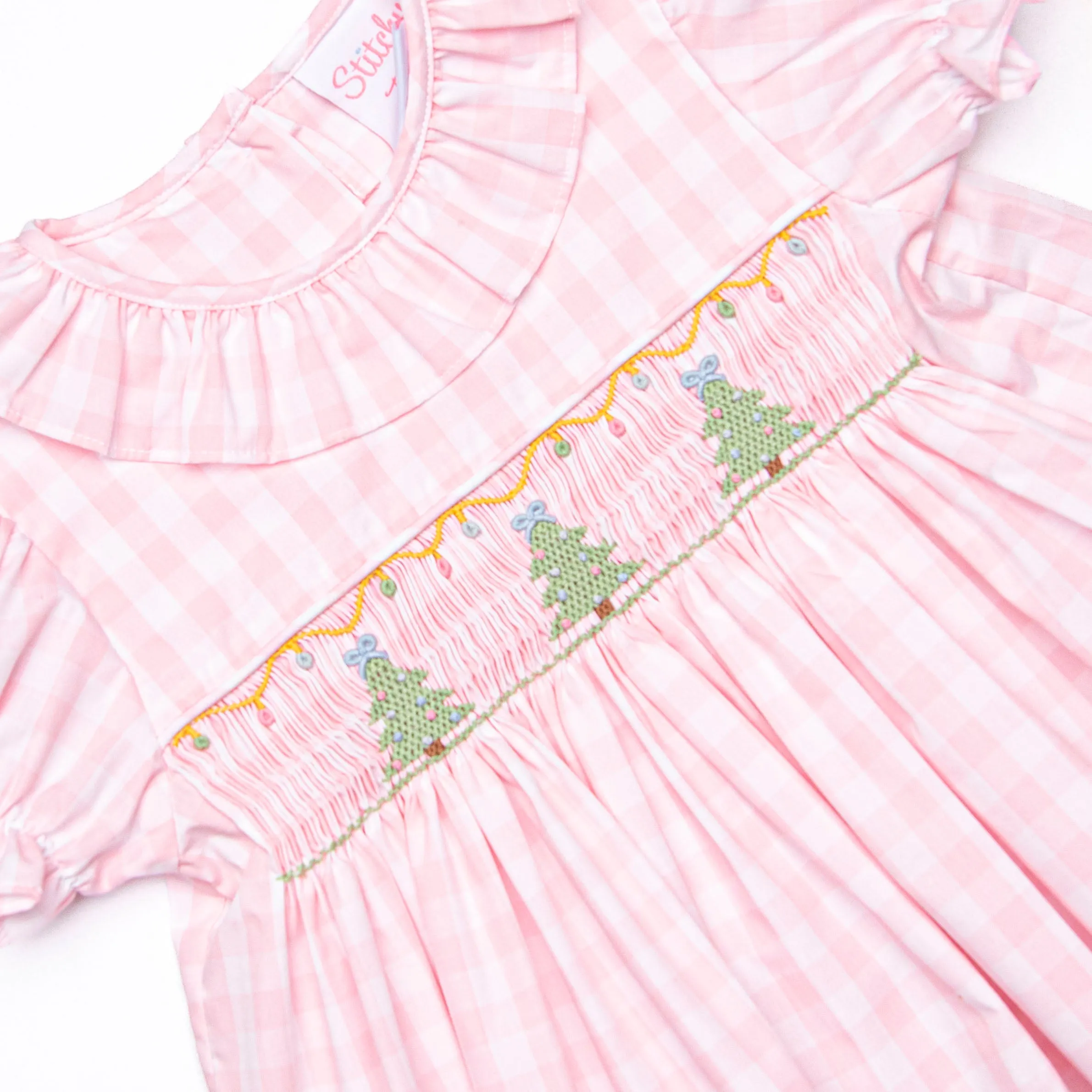 All Decked Out Smocked Diaper Set, Pink