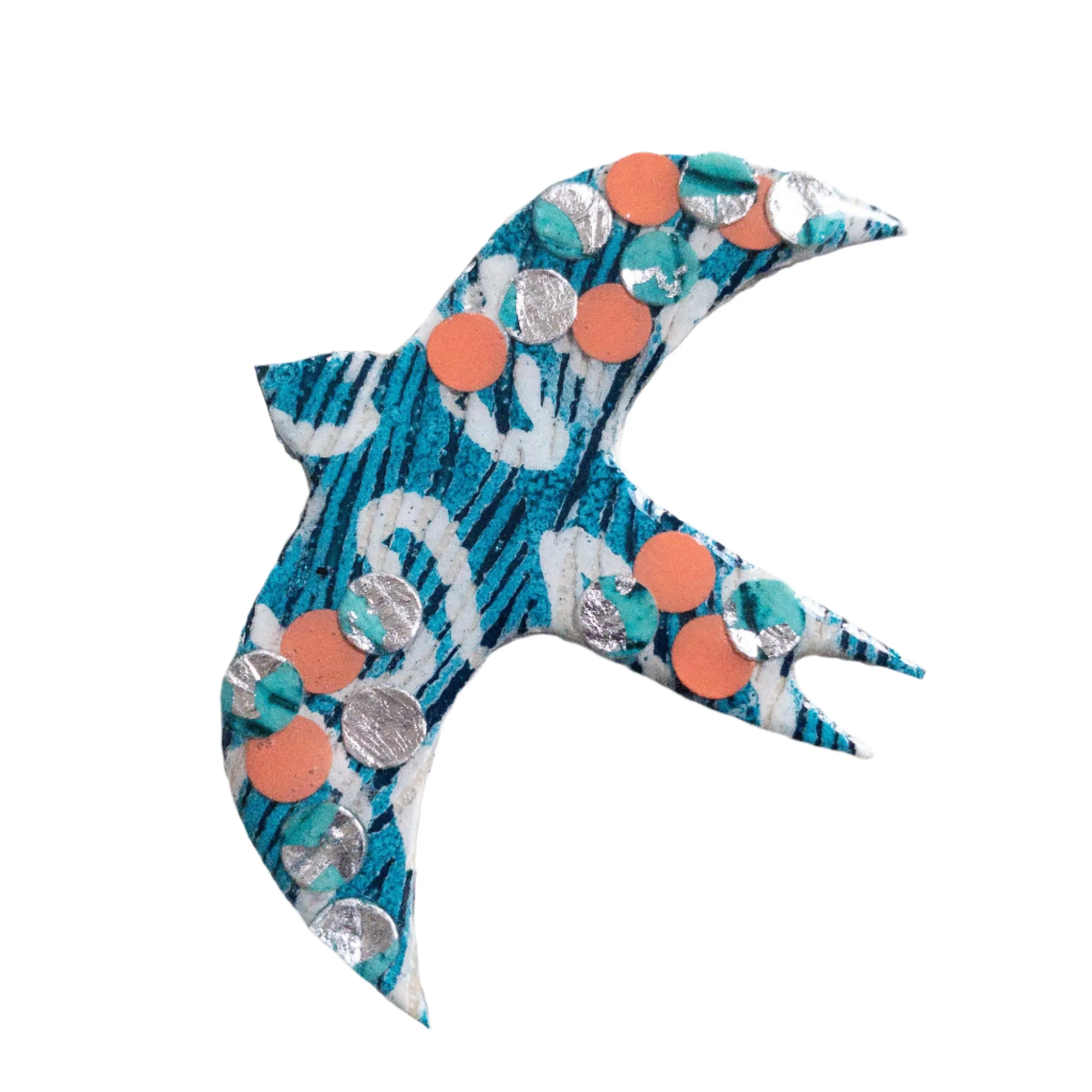 Éan Bird Batik Textile Brooch