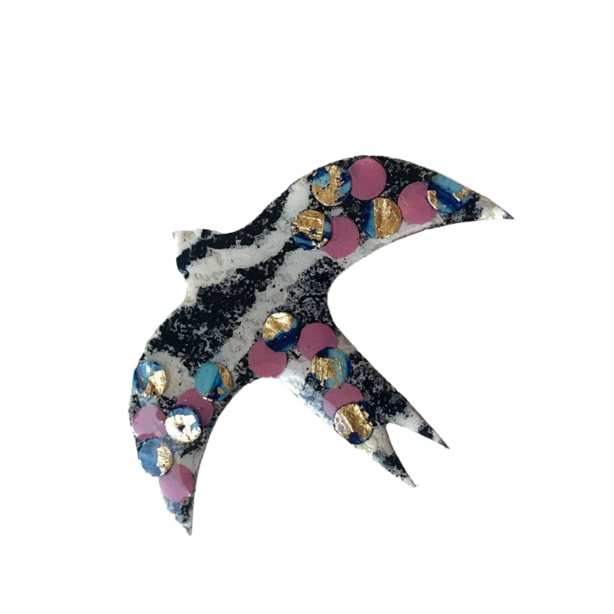Éan Bird Batik Textile Brooch