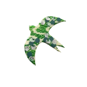 Éan Bird Batik Textile Brooch