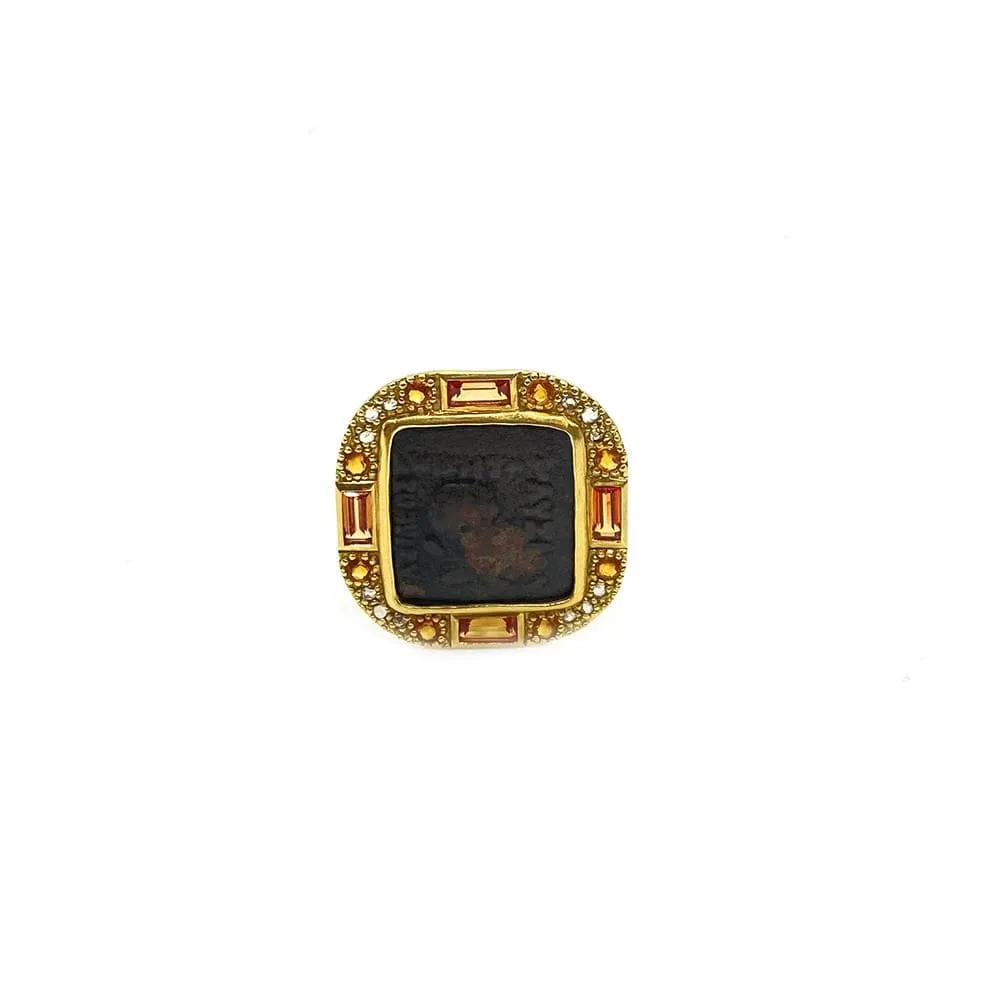 Ancient Coin Button Earrings