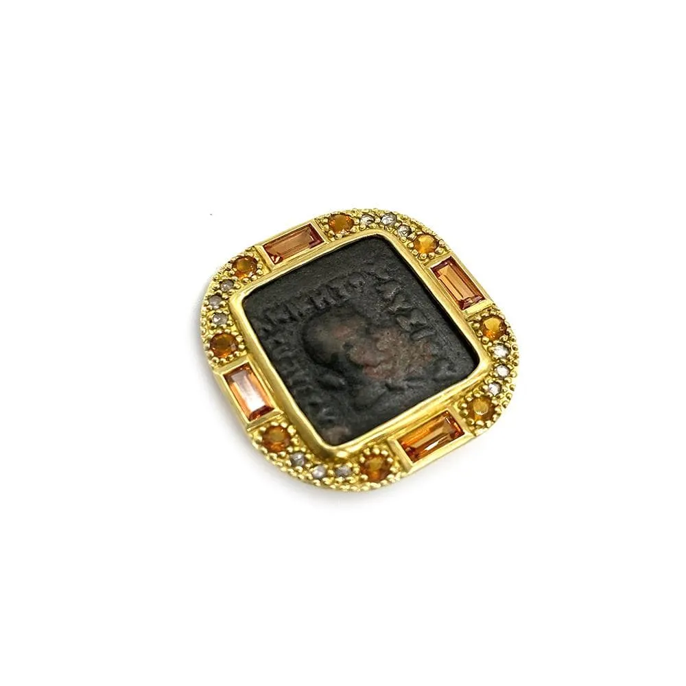 Ancient Coin Button Earrings