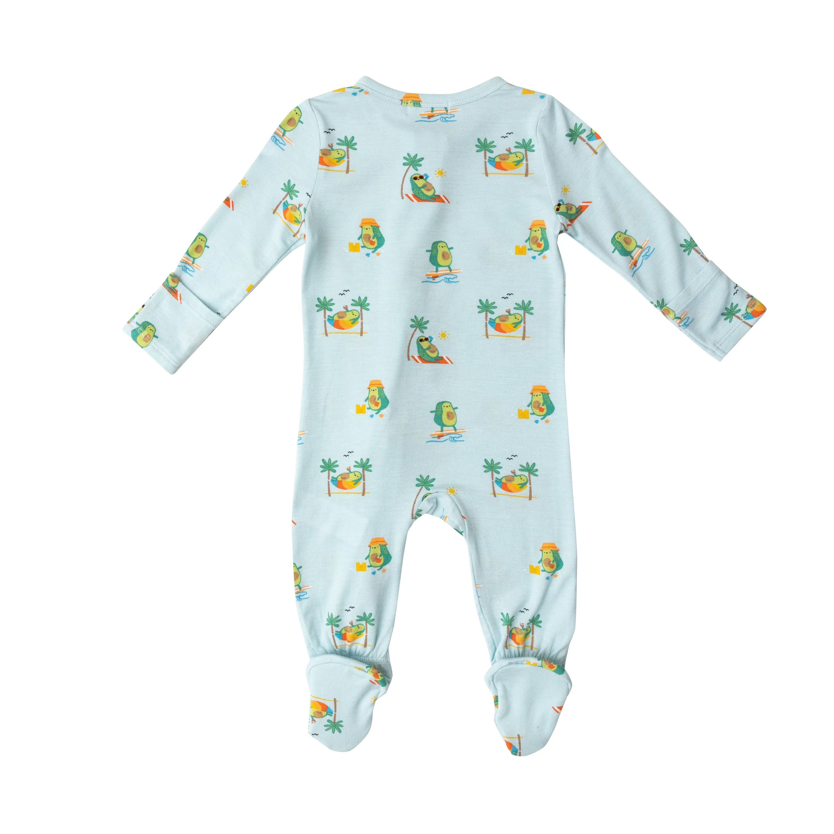 Angel Dear Blue Beach Avocados Footie with Zipper