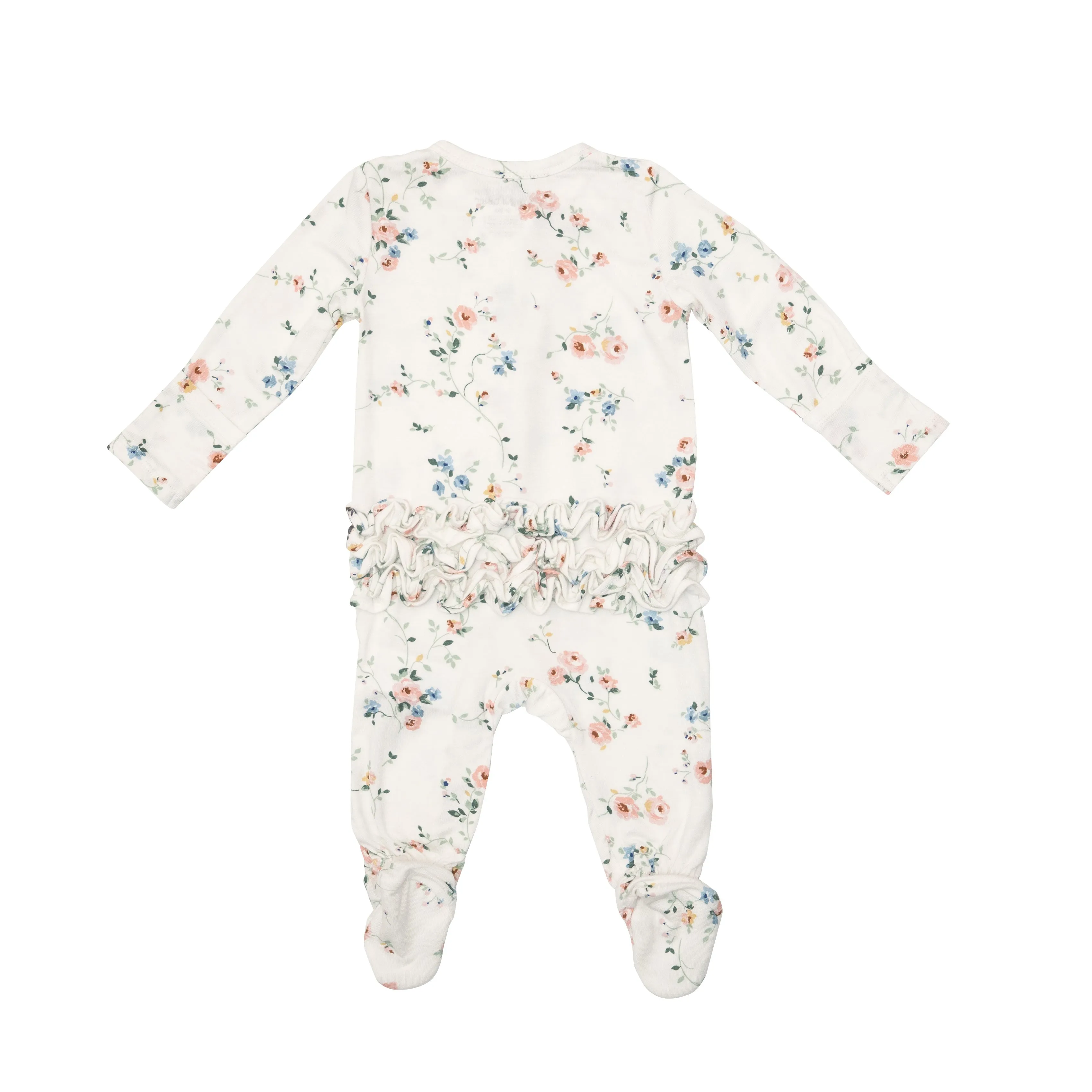 Angel Dear Climbing Roses Ruffle Back 2 Way Zipper Footie