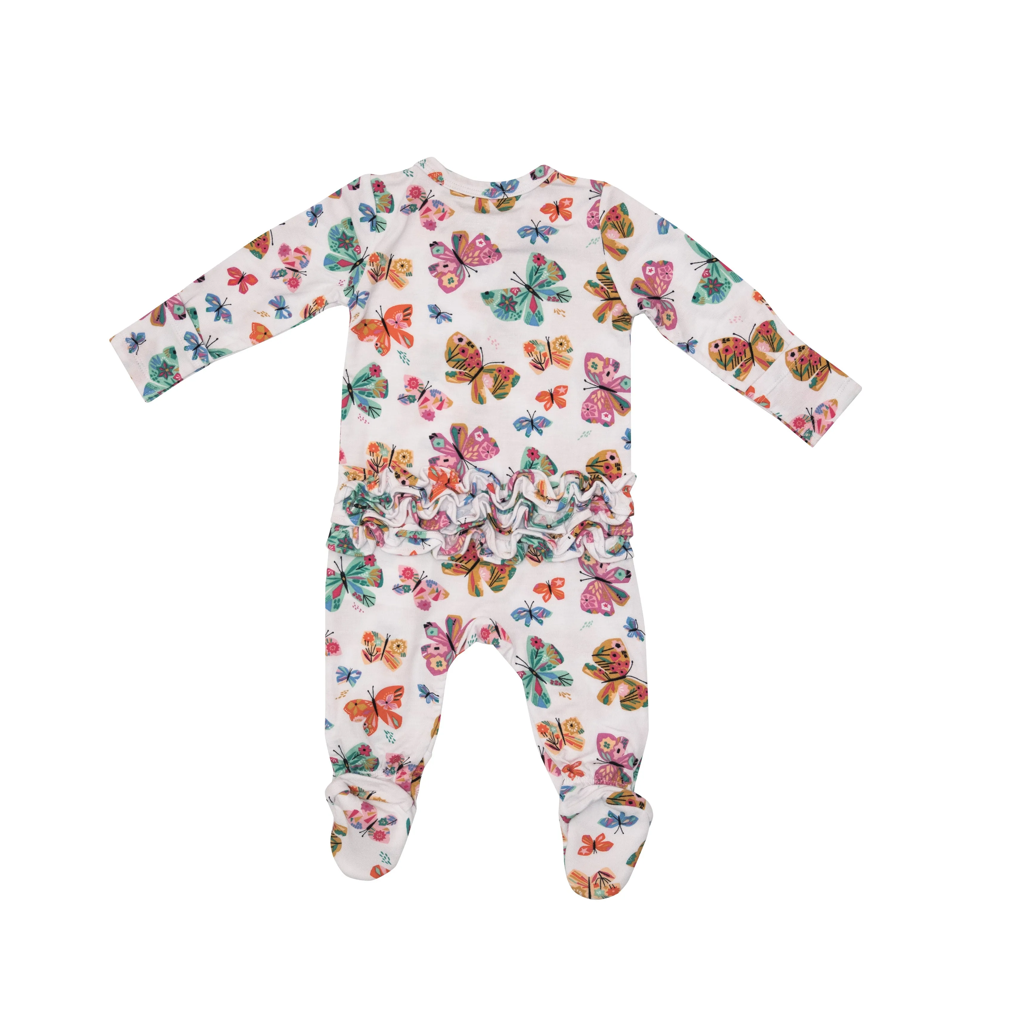 Angel Dear Geo Butterfly Ruffle Back 2 Way Zipper Footie