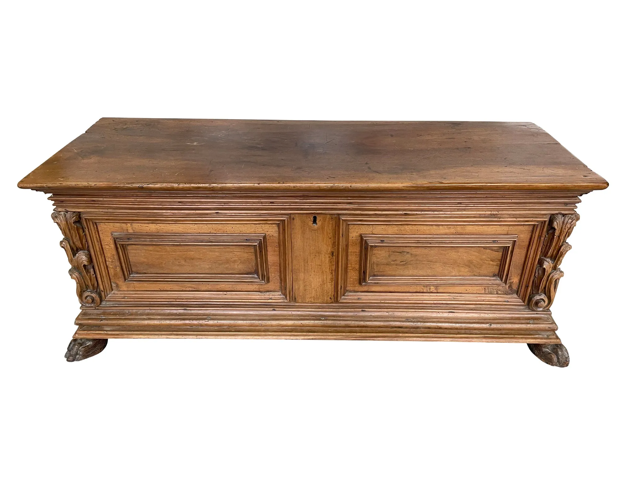 Antique 18th Century Carved Continental Coffer Chest