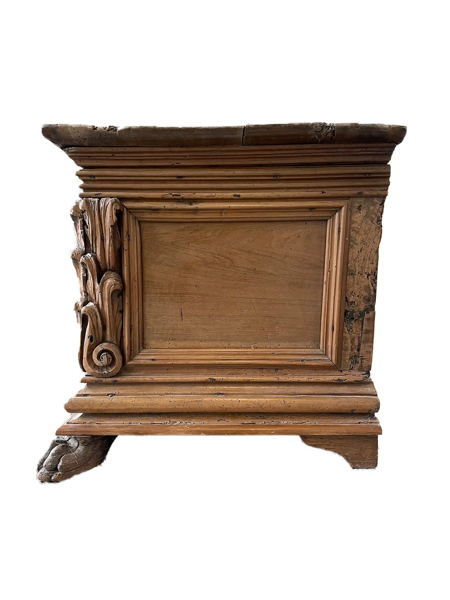 Antique 18th Century Carved Continental Coffer Chest