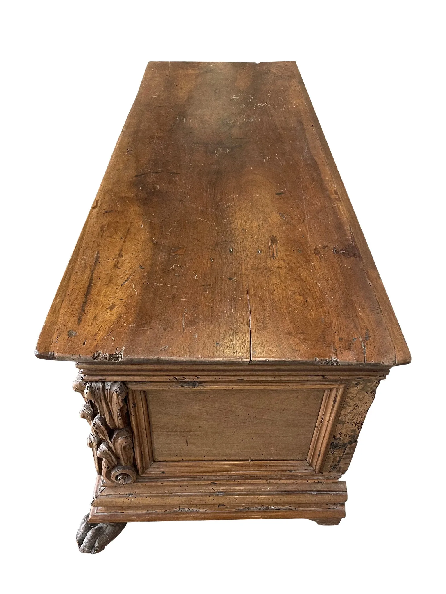 Antique 18th Century Carved Continental Coffer Chest
