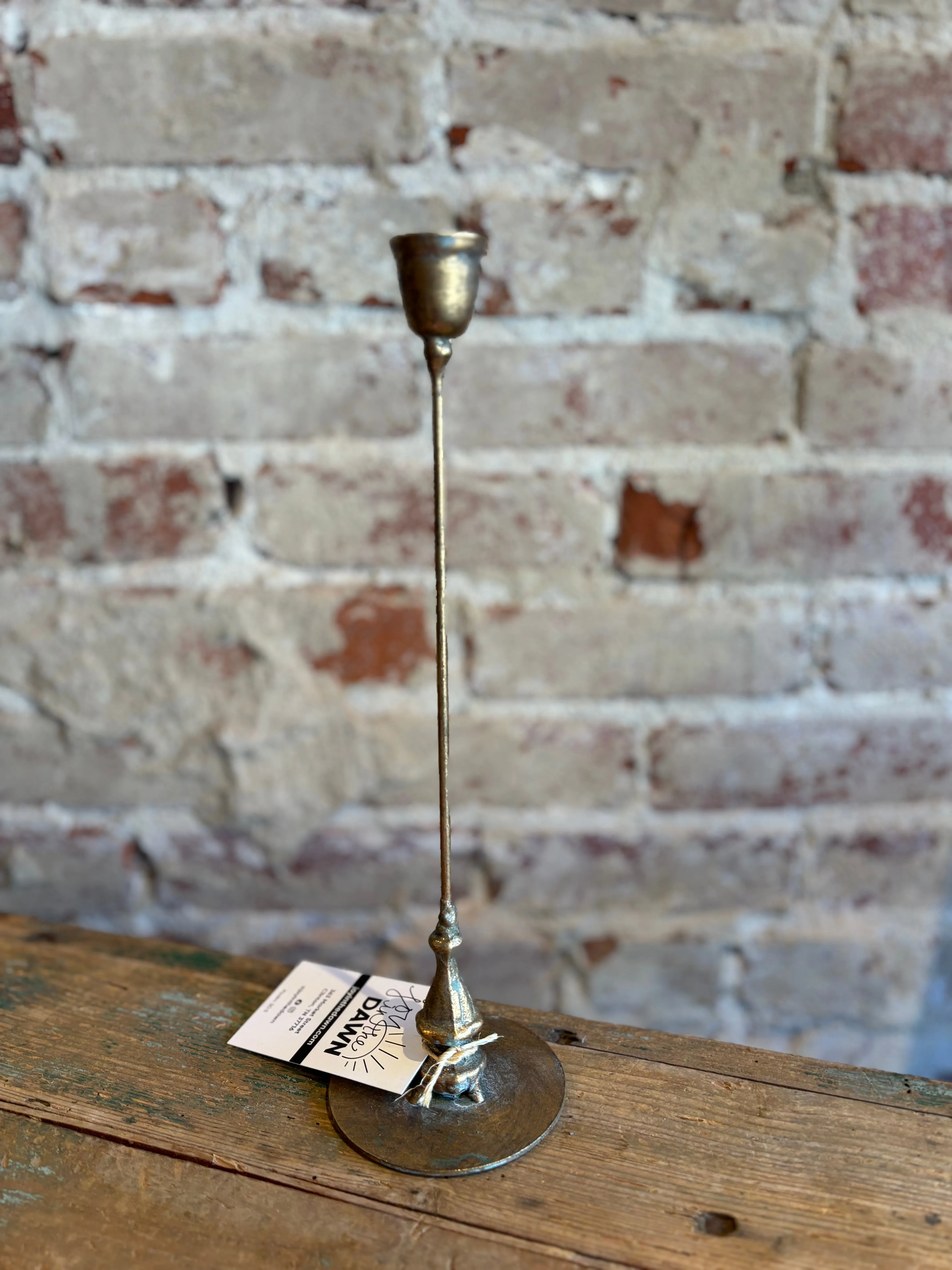 Antique Brass Taper Candle Holder - Small