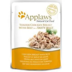 Applaws Pouch Jelly Chicken & Beef 16 x 70g