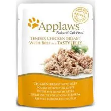 Applaws Pouch Jelly Chicken & Beef 16 x 70g