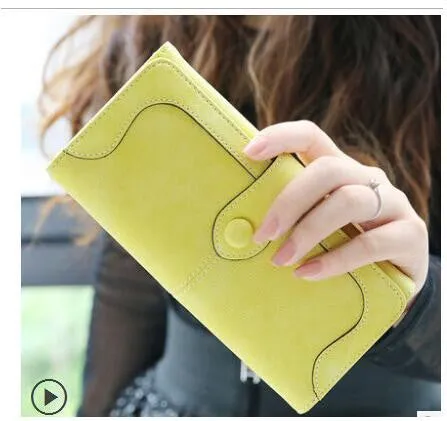 Arrive Fashion Retro Matte Stitching Wallet Women Brand Long Purse Clutch Women Casual Hasp Dollar Price Wallet Handbag