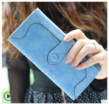 Arrive Fashion Retro Matte Stitching Wallet Women Brand Long Purse Clutch Women Casual Hasp Dollar Price Wallet Handbag