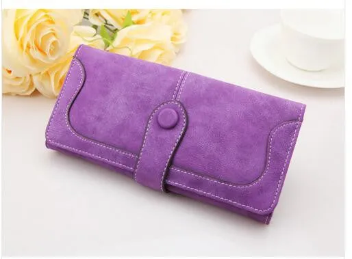 Arrive Fashion Retro Matte Stitching Wallet Women Brand Long Purse Clutch Women Casual Hasp Dollar Price Wallet Handbag