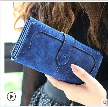 Arrive Fashion Retro Matte Stitching Wallet Women Brand Long Purse Clutch Women Casual Hasp Dollar Price Wallet Handbag