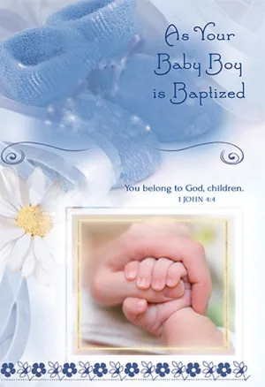 As Your Baby Boy is Baptized Greeting Card