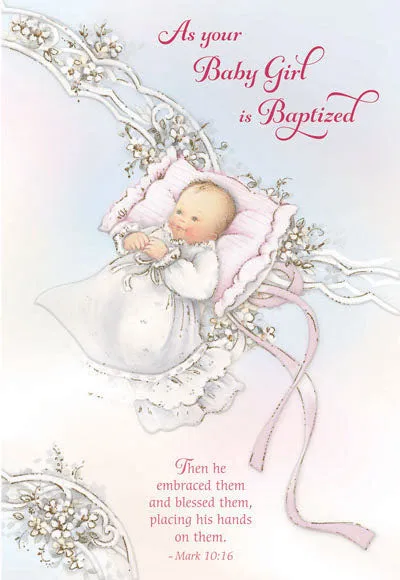 As Your Baby Girl is Baptized Greeting Card