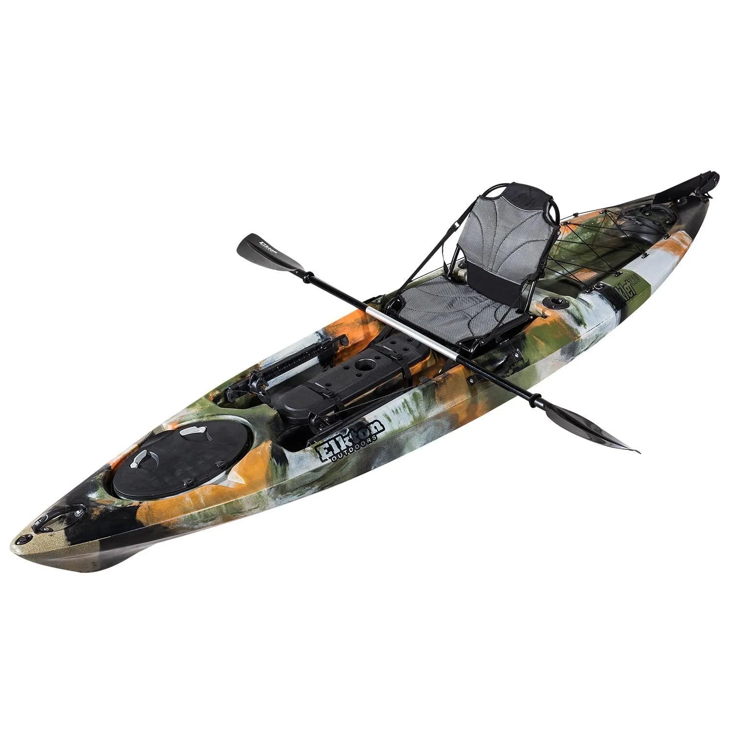Auklet 12 Foot Single Person Sit On Top Fishing Kayak with SmartTracker Rudder and Aluminum Framed Seat