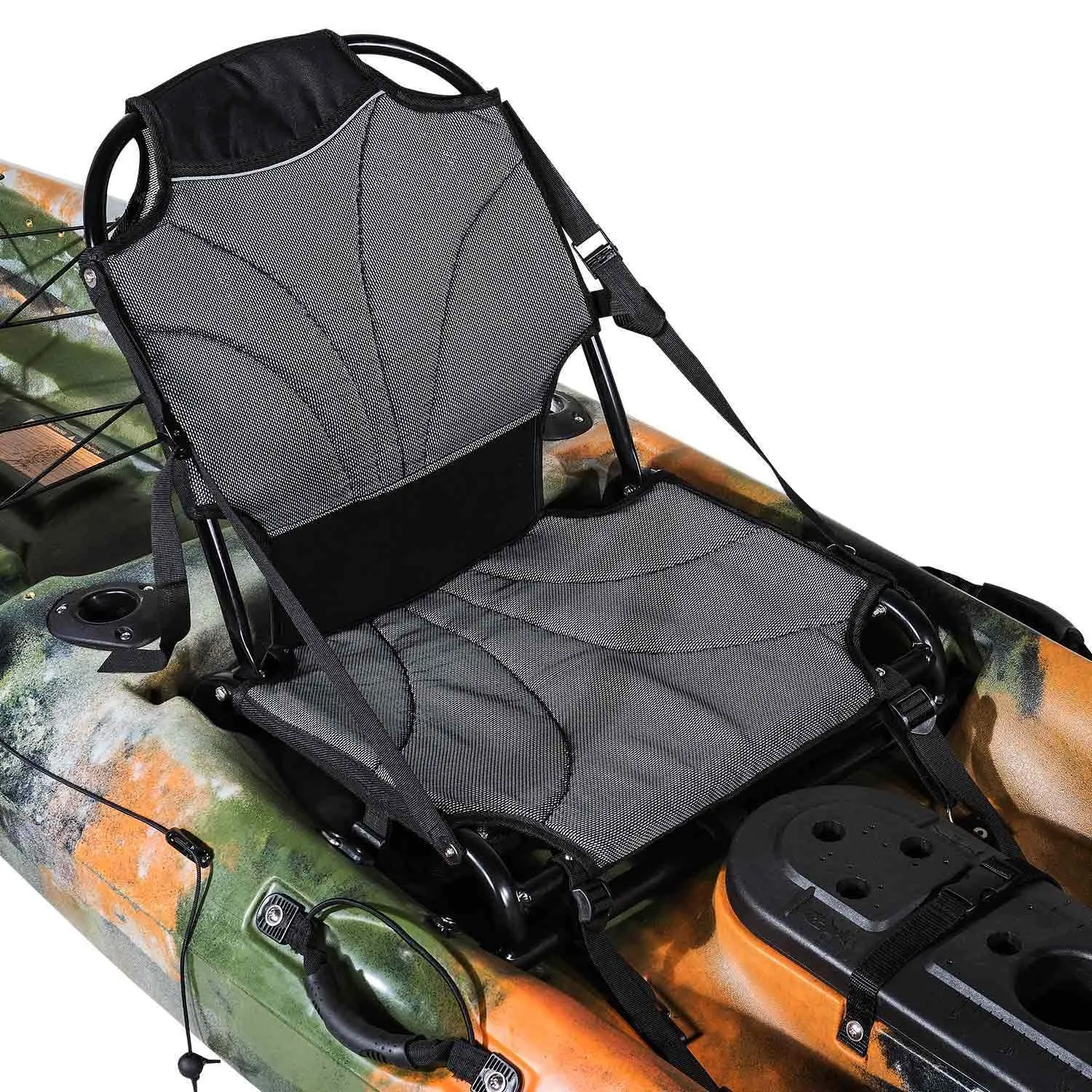 Auklet 12 Foot Single Person Sit On Top Fishing Kayak with SmartTracker Rudder and Aluminum Framed Seat