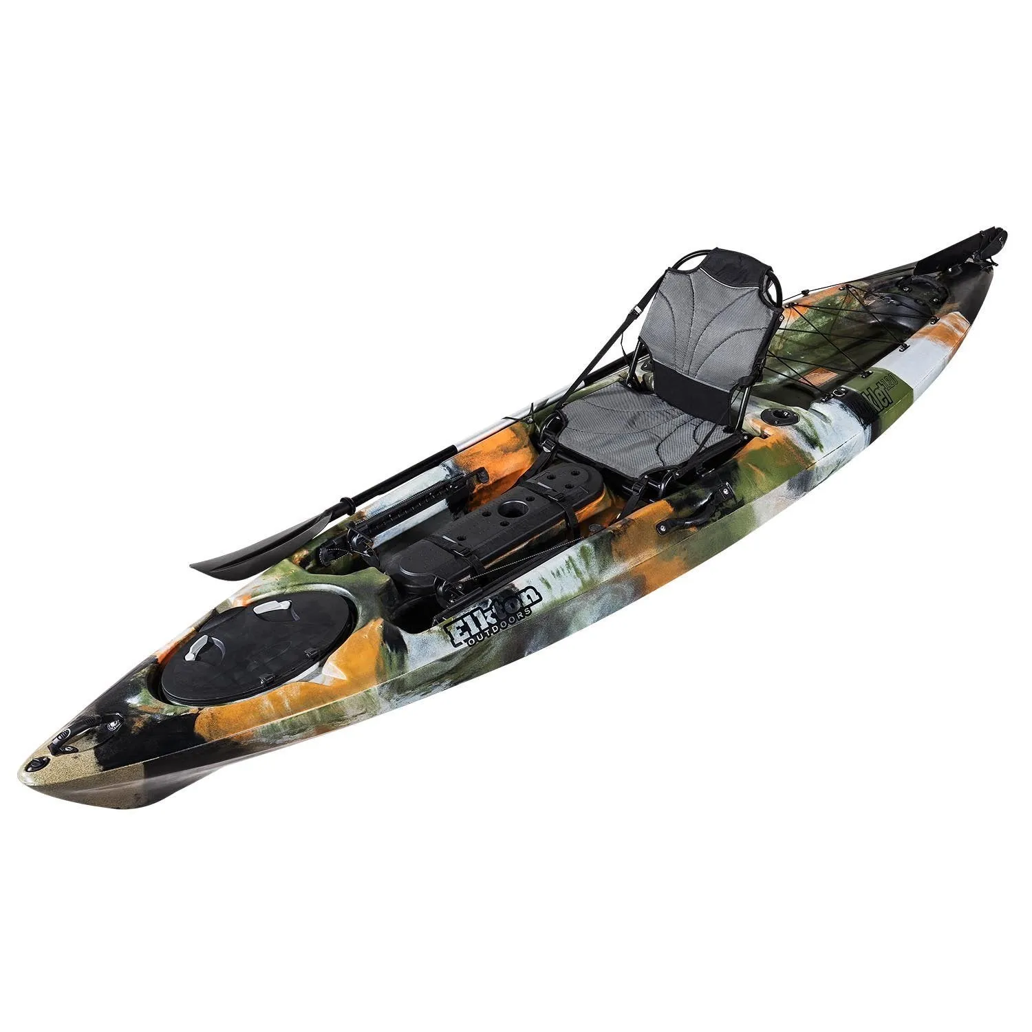 Auklet 12 Foot Single Person Sit On Top Fishing Kayak with SmartTracker Rudder and Aluminum Framed Seat