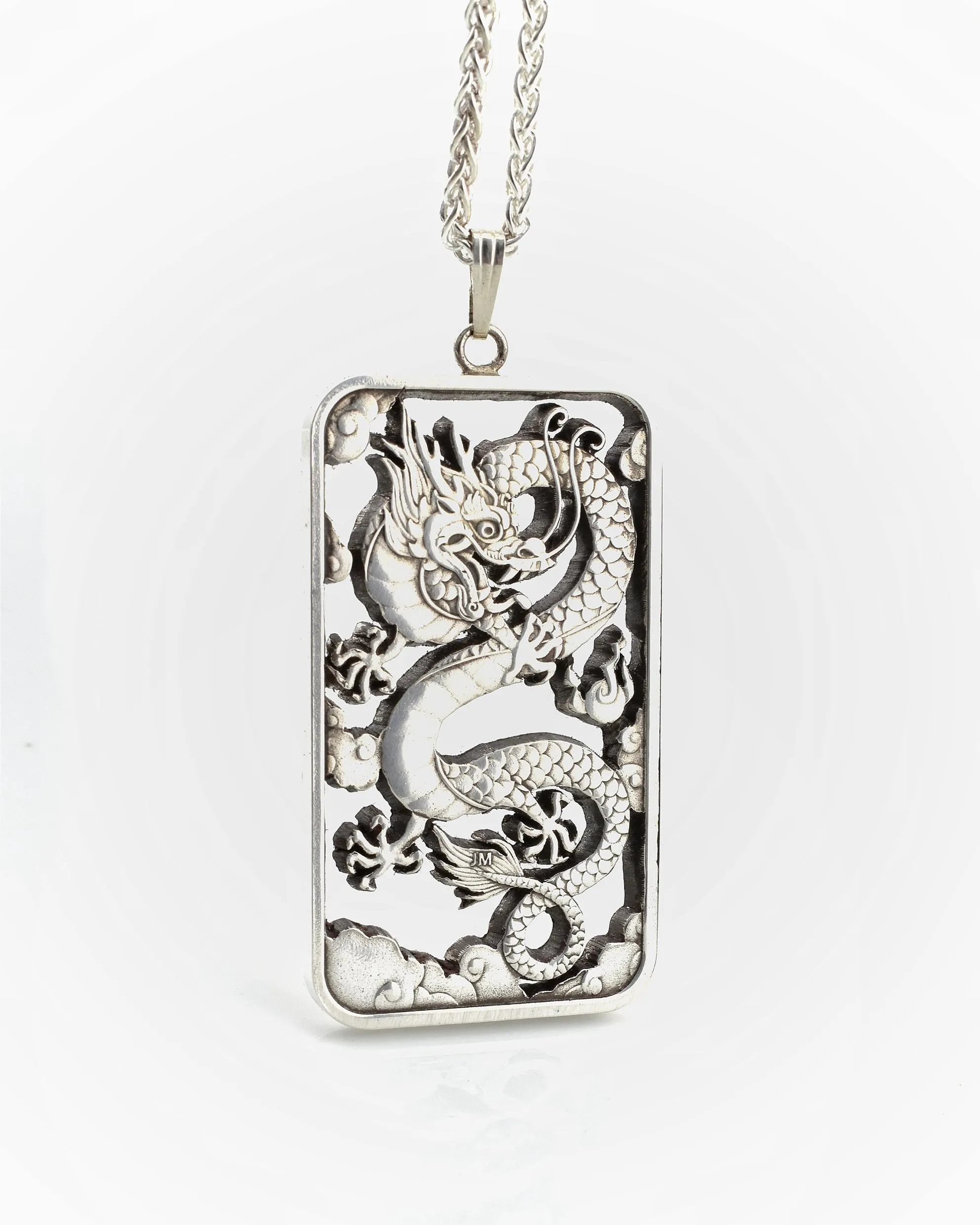 Australia - 2019 Dragon One Dollar Silver Bar Cut Coin Pendant