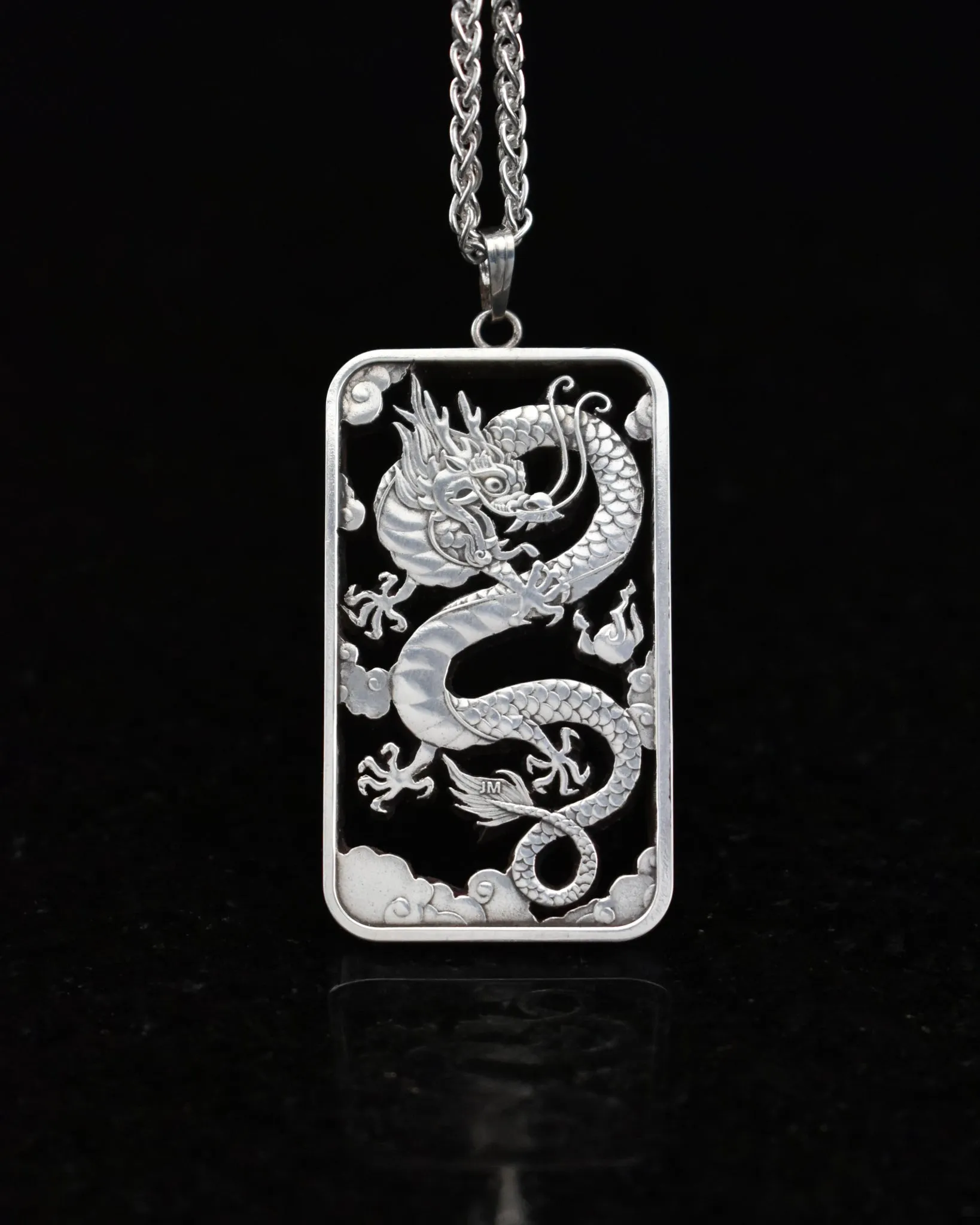 Australia - 2019 Dragon One Dollar Silver Bar Cut Coin Pendant