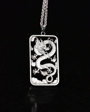 Australia - 2019 Dragon One Dollar Silver Bar Cut Coin Pendant