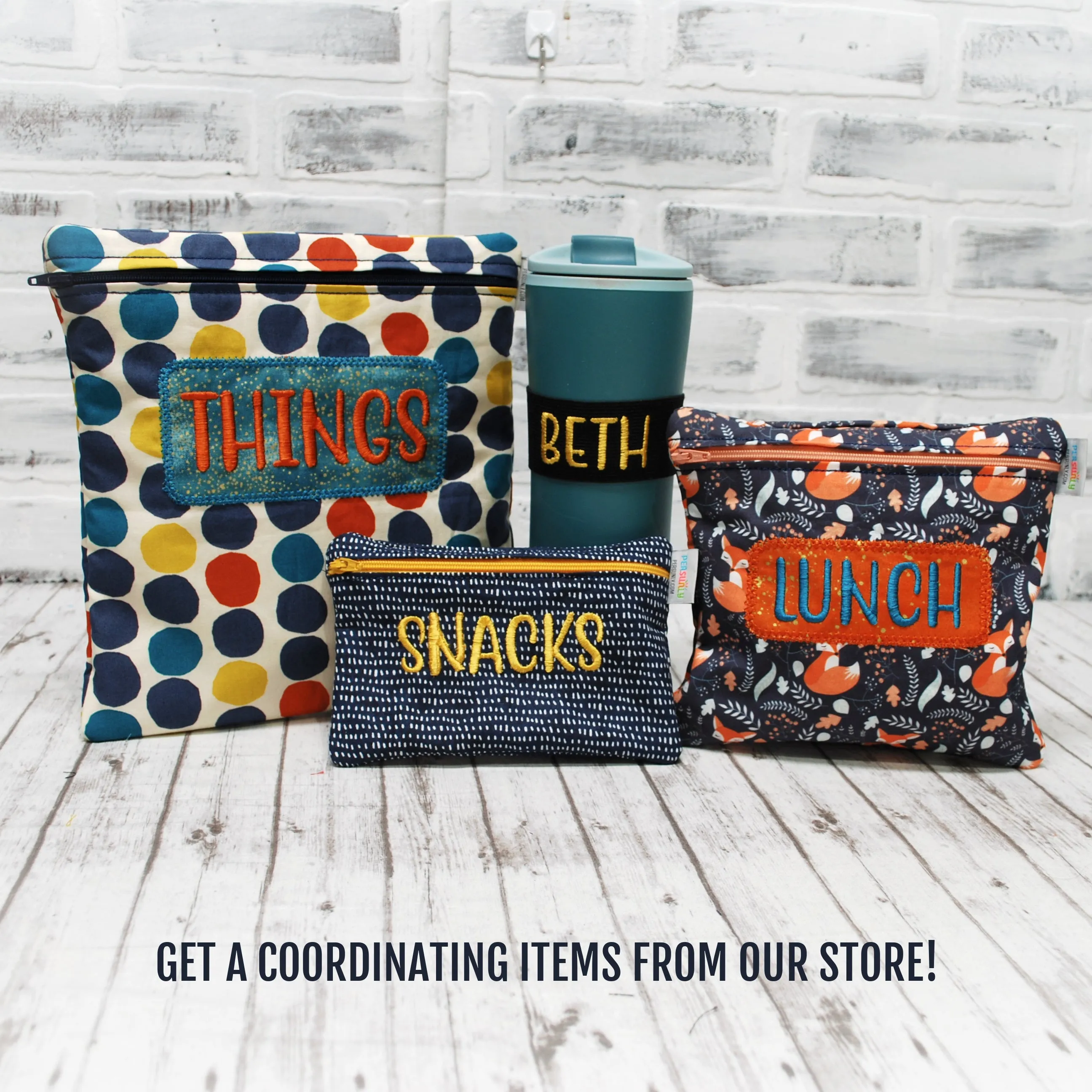 Autumn Dots Personalized Reusable Food Bag