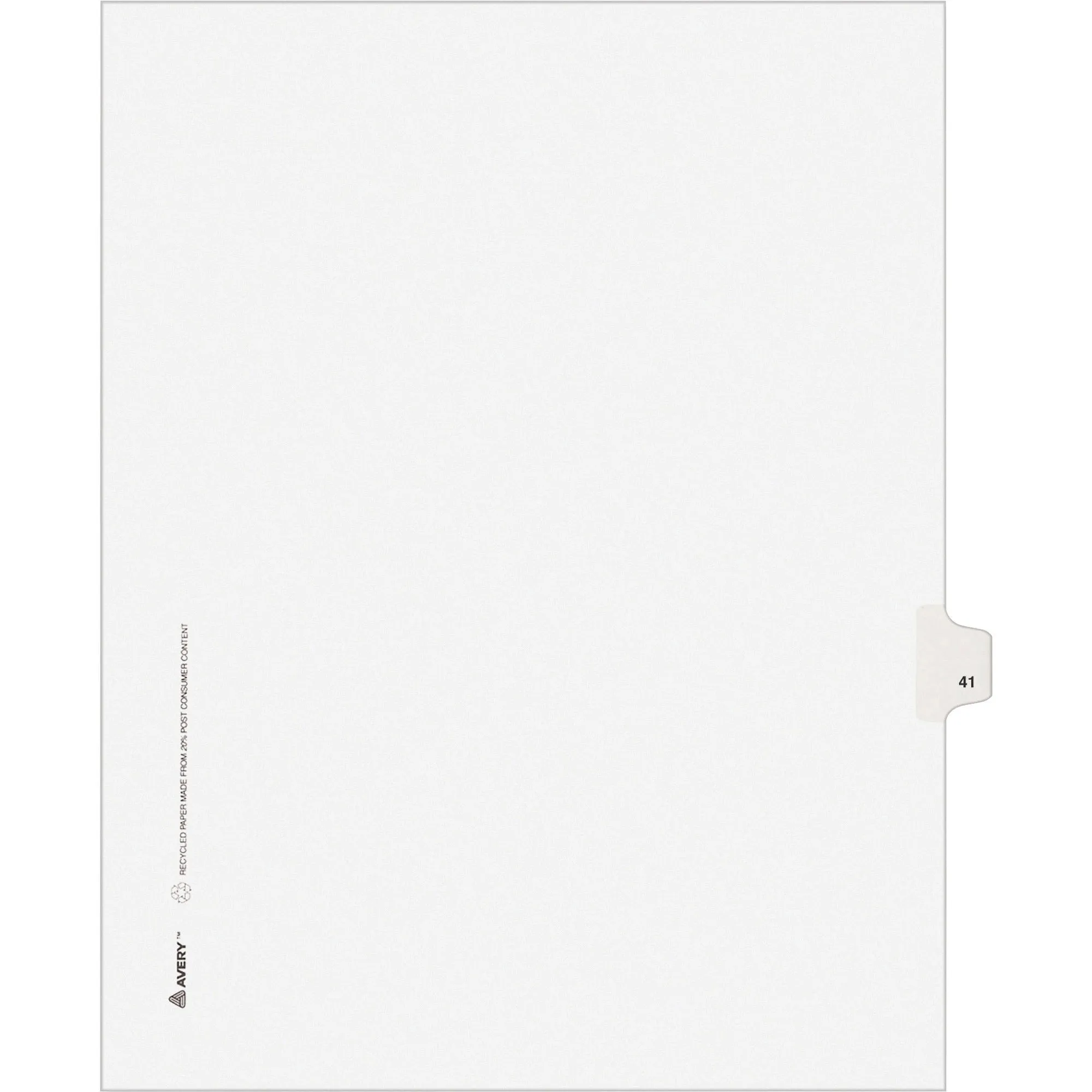 Avery® Individual Legal Dividers Allstate(R) Style, Letter Size, Side Tab #41 (82239)