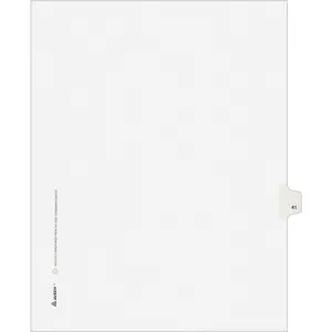 Avery® Individual Legal Dividers Allstate(R) Style, Letter Size, Side Tab #41 (82239)