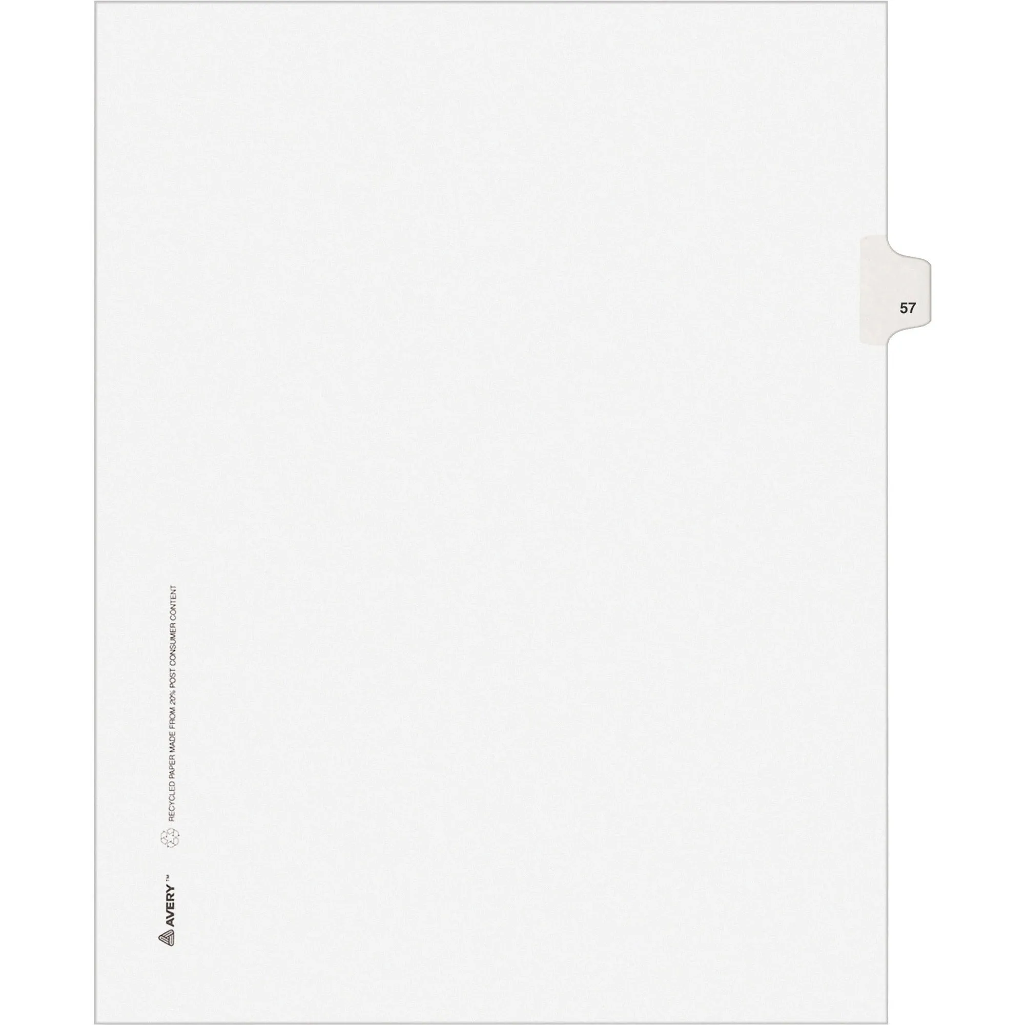 Avery® Individual Legal Dividers Allstate(R) Style, Letter Size, Side Tab #57 (82255)