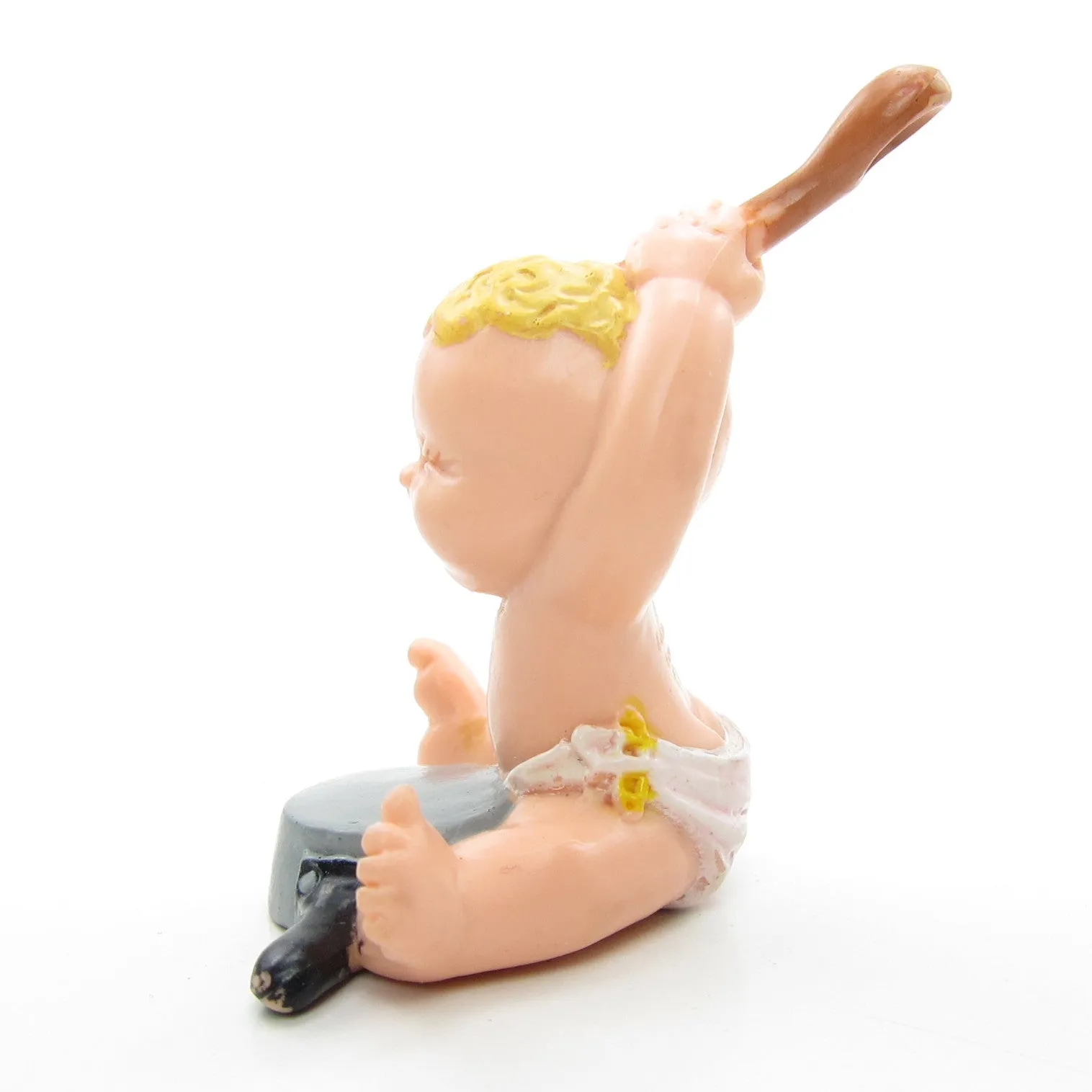 Baby Banging on a Pot or Pan Magic Diaper Babies 1991 Figurine #19