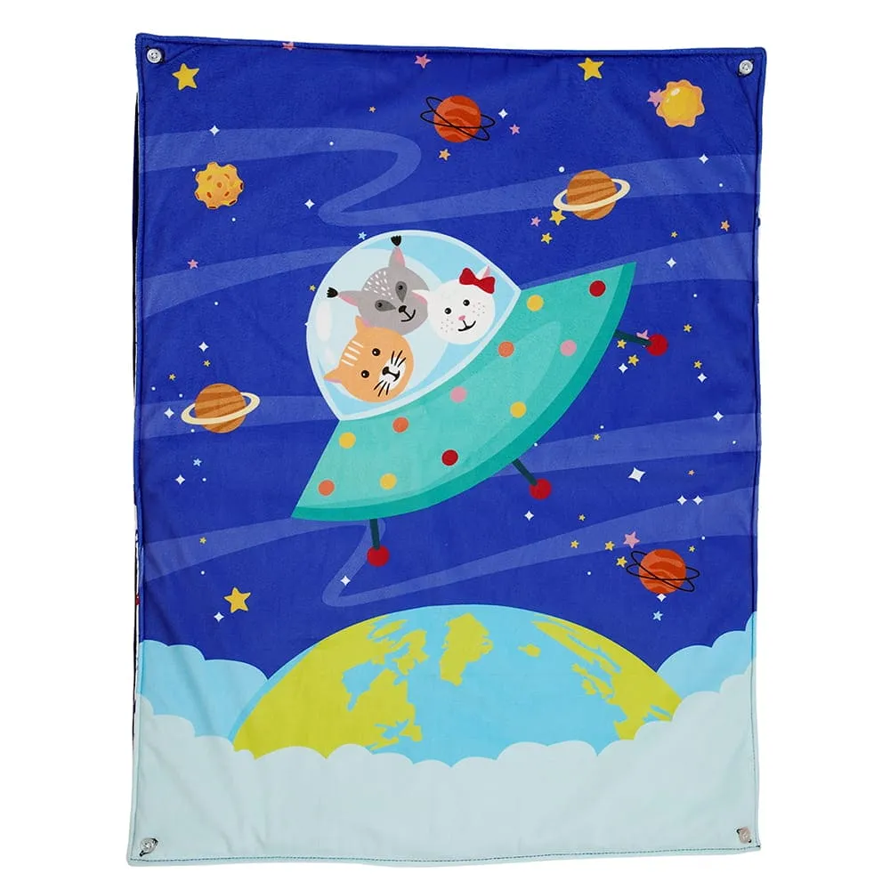 Baby Moo Space 3 Velvet And 1 Waterproof Diaper Changing Sheet Set - Blue
