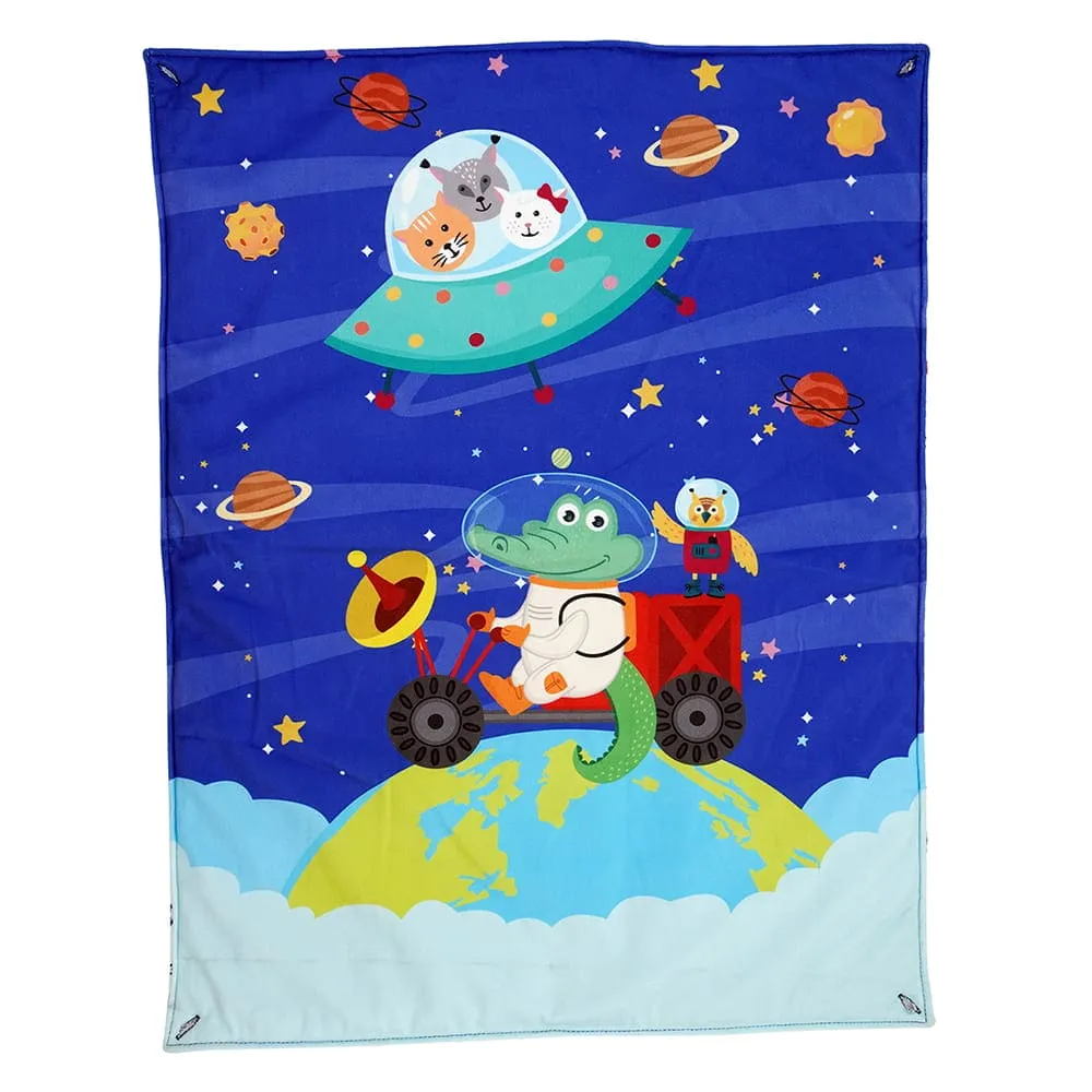 Baby Moo Space 3 Velvet And 1 Waterproof Diaper Changing Sheet Set - Blue