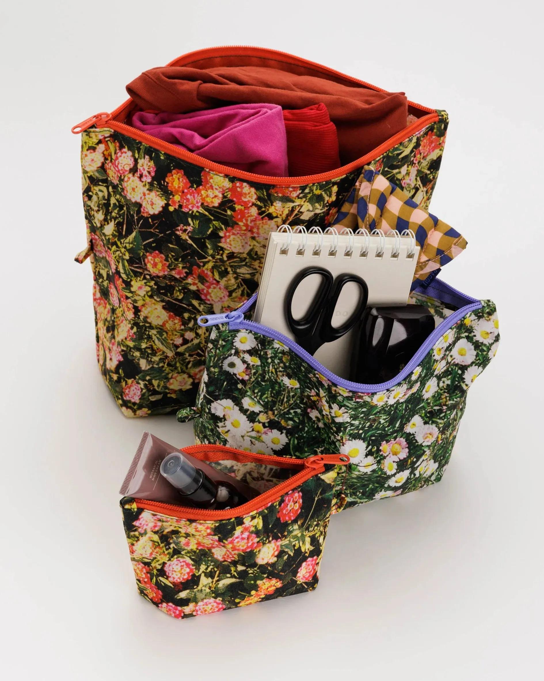 Baggu | Go Pouch Set | Photo Florals
