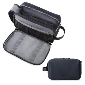 BAGSMART Toiletry Bag for Men, Travel Toiletry Organizer Dopp Kit Water-resistant Shaving Bag for Toiletries Accessories, Door Room Essentials,Navy Blue-medium