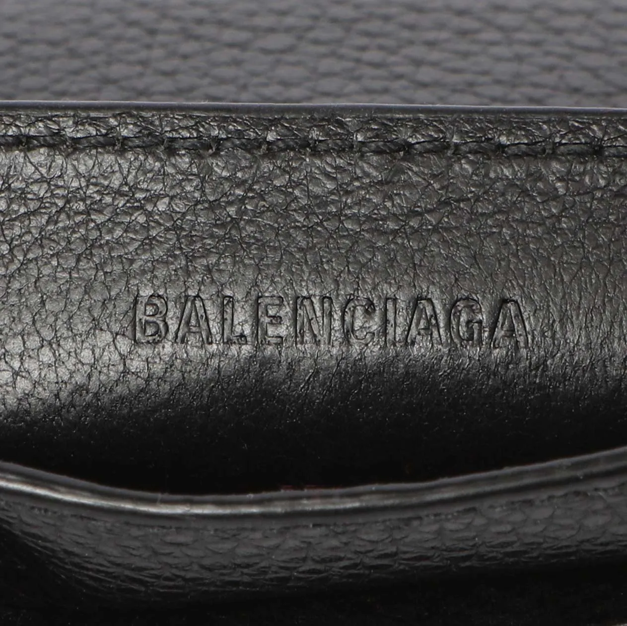 Balenciaga Black Grained Calfskin Neo Classic Card Holder