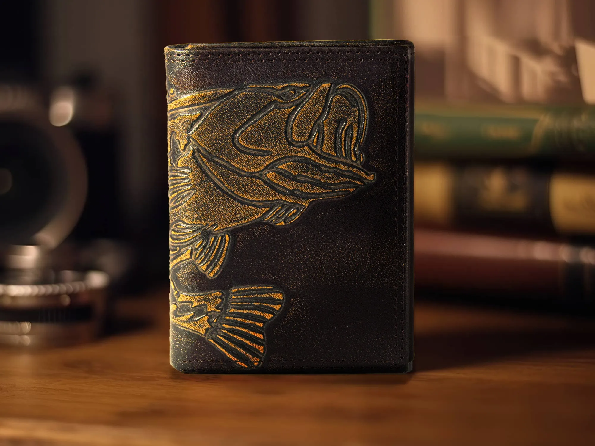 Bass Burnished Leather Trifold Wallet