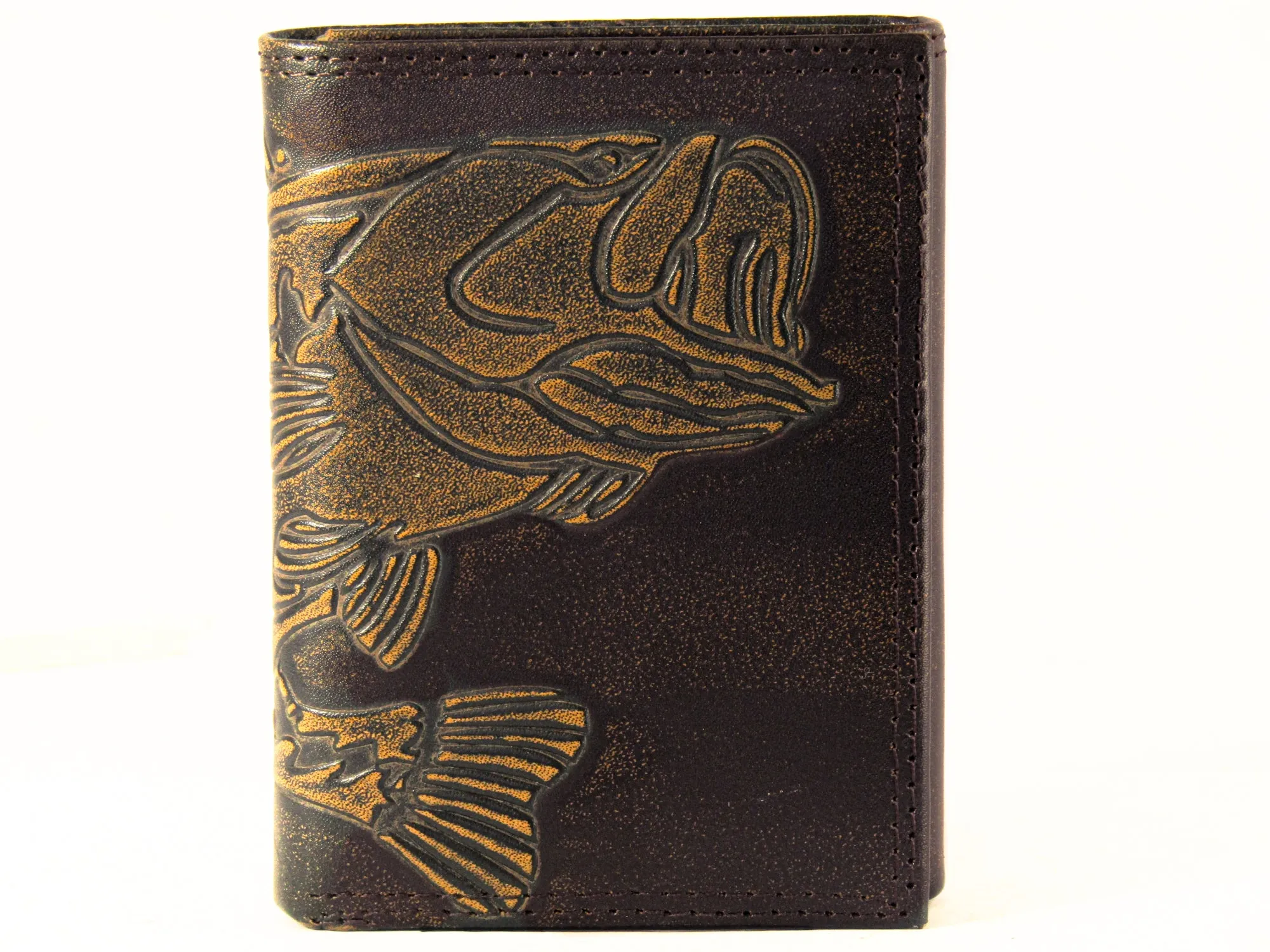 Bass Burnished Leather Trifold Wallet