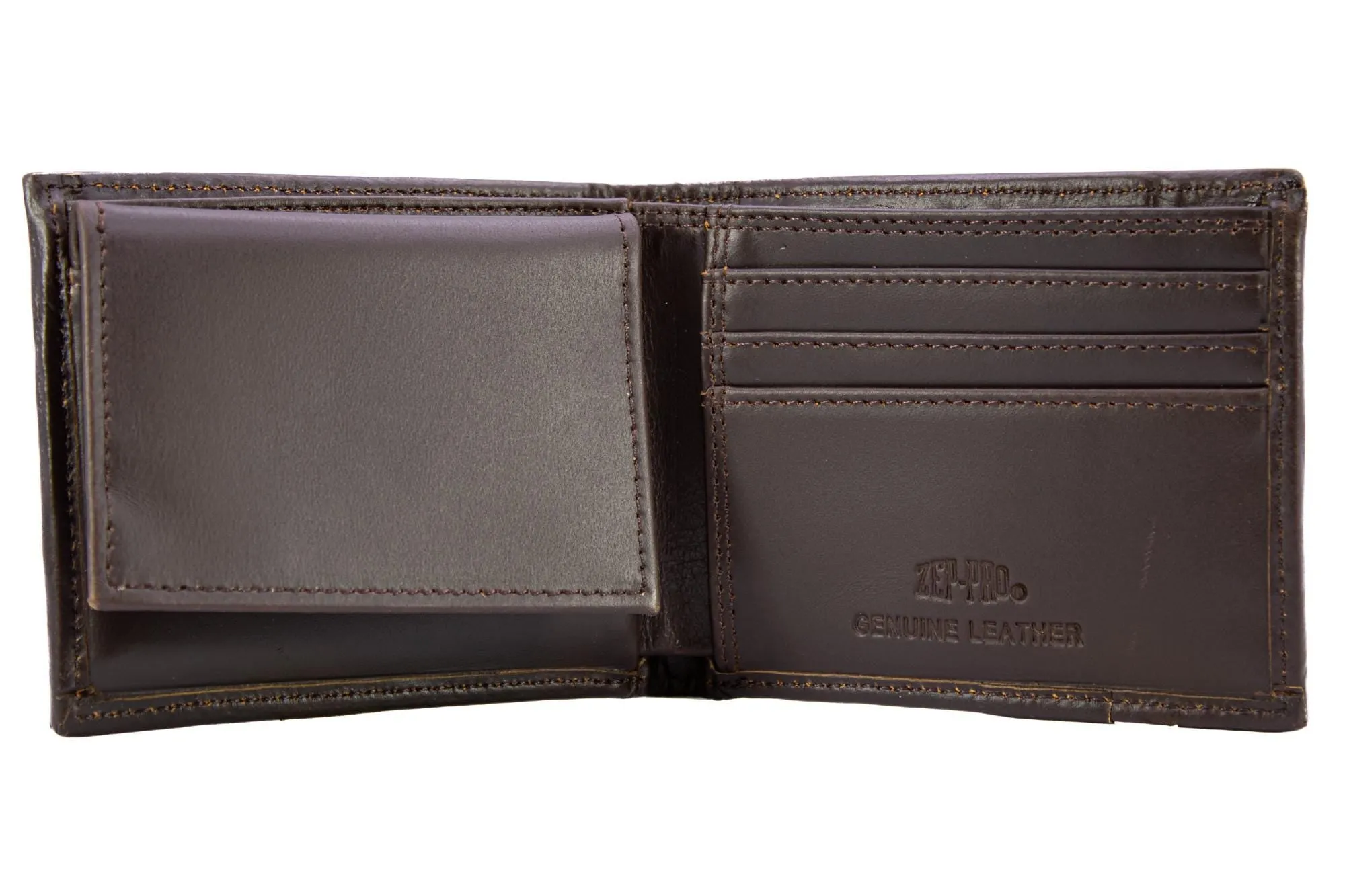 Bass Men's Bifold Old School Camo Leather Wallet.