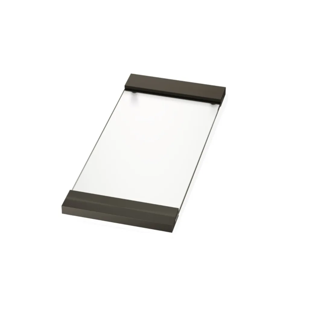Bathroom Complements Tray - Free Standing - 15" Brass/Glass/Matt Black (Final Sale)