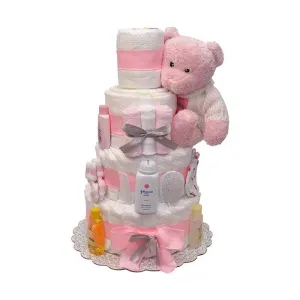 Bebe Girl Diaper Cake 4 Tiers