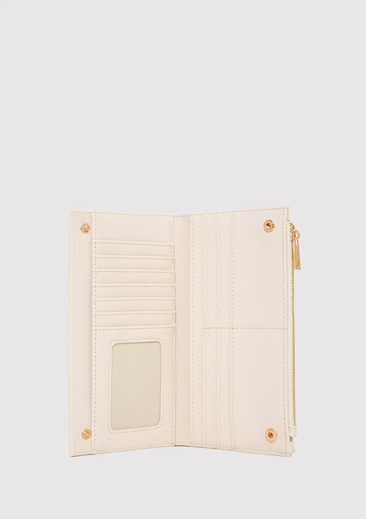Beige Striped Wallet