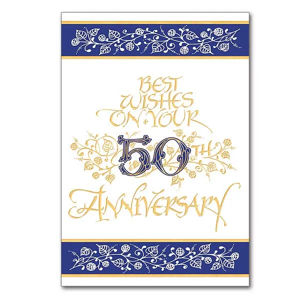 Best Wishes on Your 50th Anniversary Greeting Card